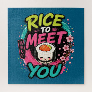 Quebra-cabeça Arroz para Conhecer Você – Design de Sushi Kawaii 