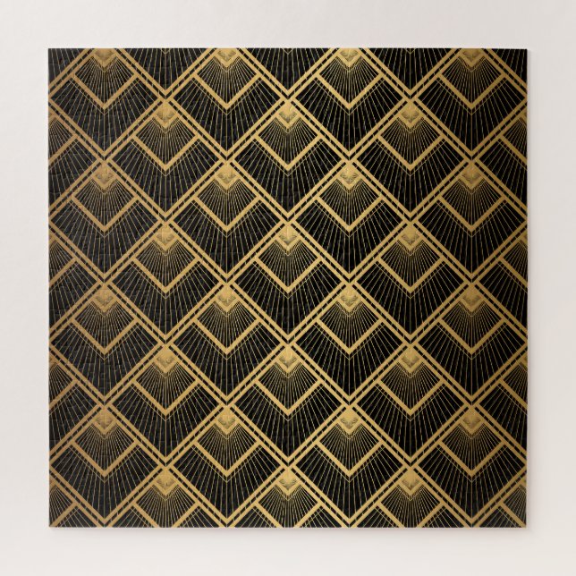 Quebra-cabeça Art Deco Black Dourado: Geométrico (Vertical)