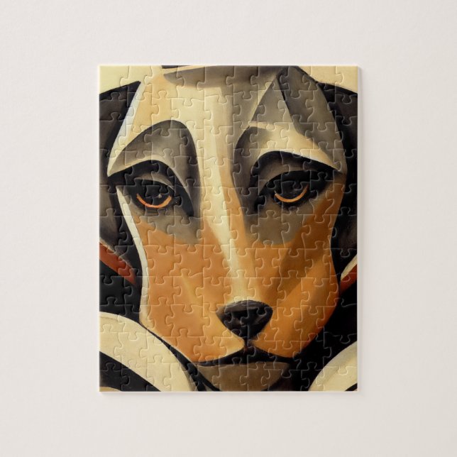 Quebra-cabeça Art Deco Dog Face (Vertical)