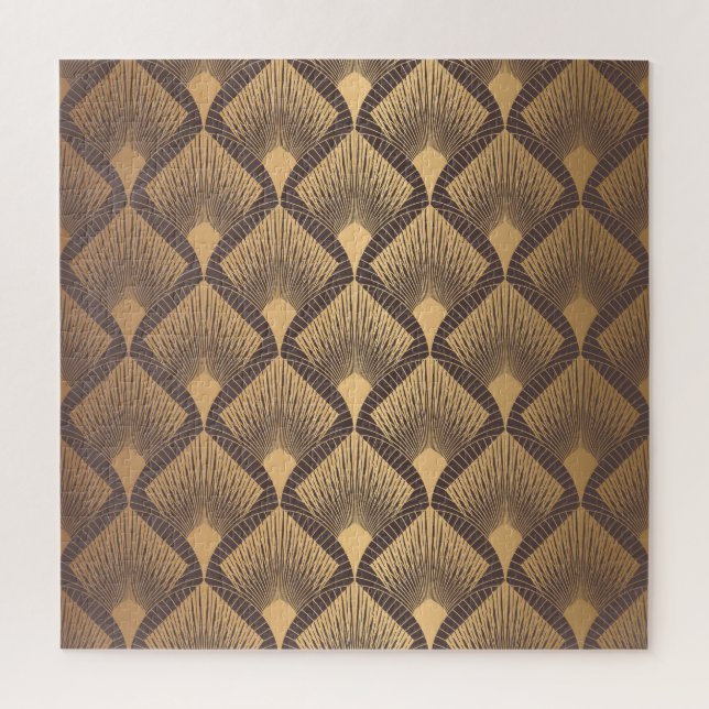 Quebra-cabeça Art Deco Glamor: Escalas de Ouros. (Vertical)