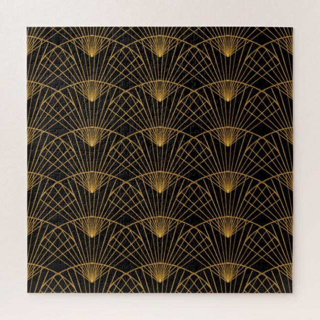 Quebra-cabeça Art Deco Glamor: Ventilador Ouro. (Vertical)