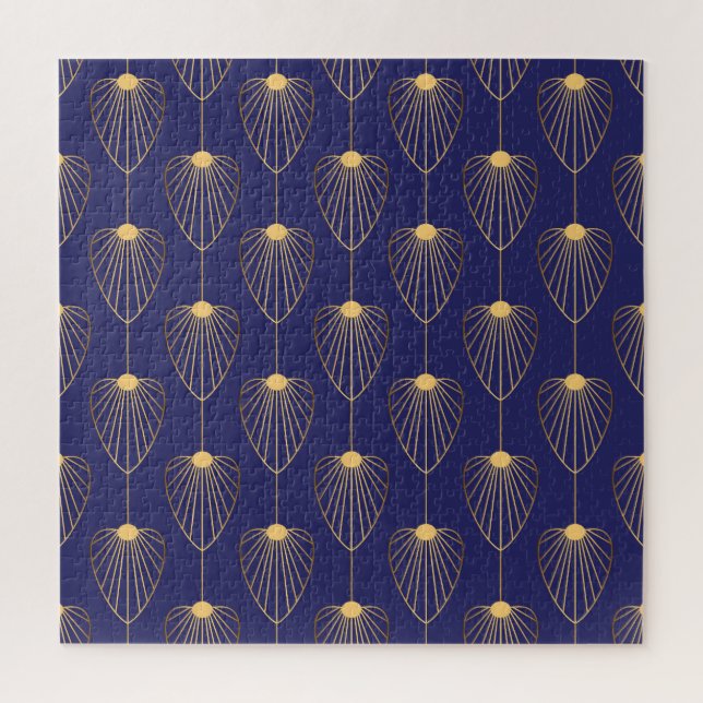 Quebra-cabeça Art Deco ouro floral: elegante. (Vertical)