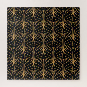 Quebra-cabeça Art Deco, padrão minimalista de vintage.