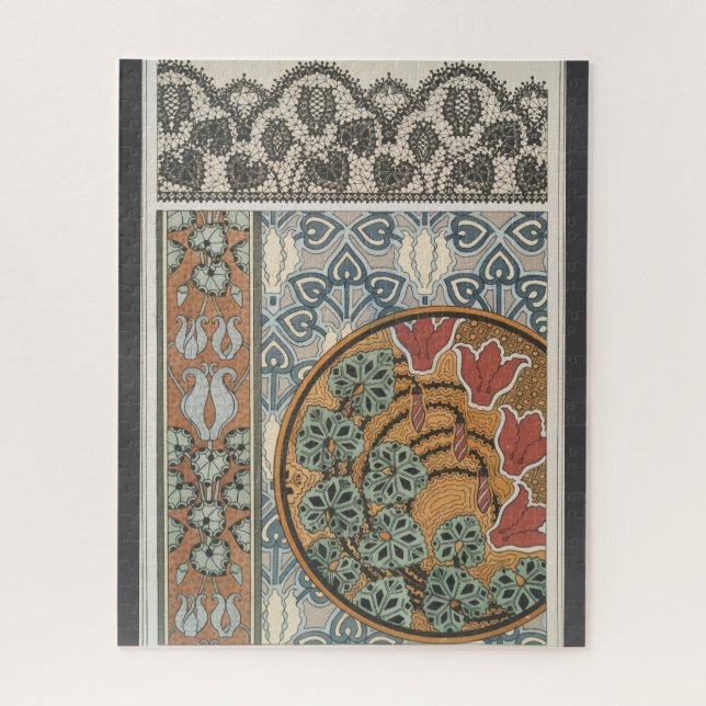 Quebra-cabeça Art nouveau Cyclamen floral Eugene Grasset elegant (Vertical)
