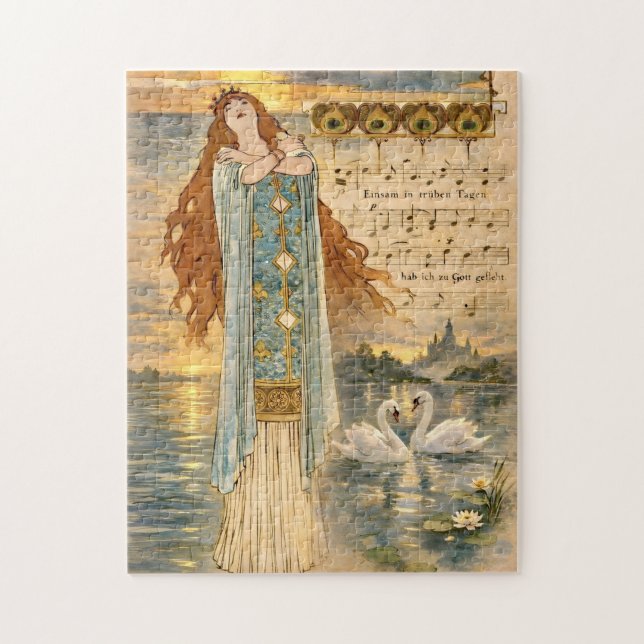 Quebra-cabeça Art Nouveau Elsa Lohengrin Poster with Swans  (Vertical)