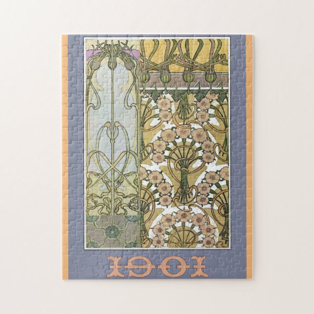 Quebra-cabeça Art nouveau flowers  alphonse mucha floral art (Vertical)