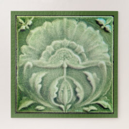 Quebra-cabeça Art nouveau jugendstil azulejo verde