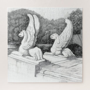 Quebra-cabeça Arte a lápis monocromática de Griffins