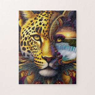 Quebra-cabeça Arte abstrata de leopardo