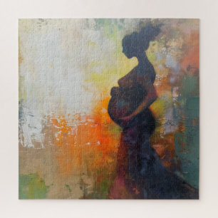 Quebra-cabeça Arte Abstrata de Mulher Grávida