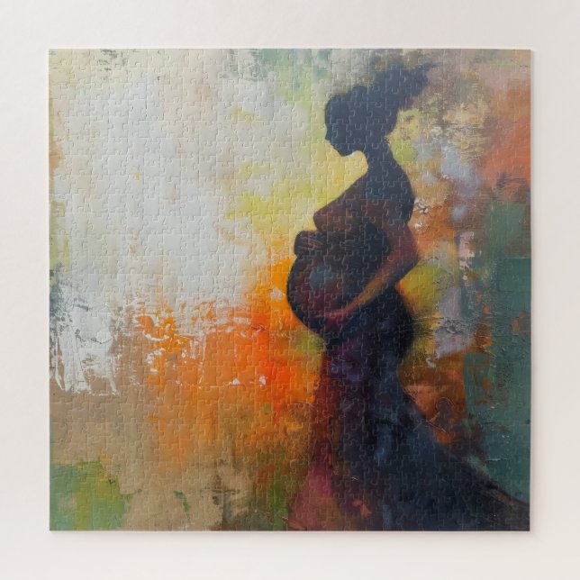Quebra-cabeça Arte Abstrata de Mulher Grávida (Vertical)