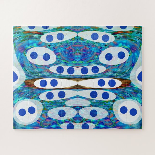 Quebra-cabeça Arte abstrata divertida de Natal pontilhada (Horizontal)