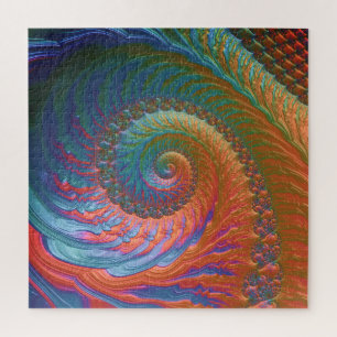 Quebra-cabeça Arte abstrata fractal espiral gradiente colorido B