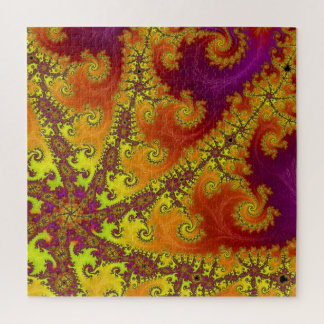 Quebra-cabeça Arte abstrata funky espiral fractal vibrante e cha