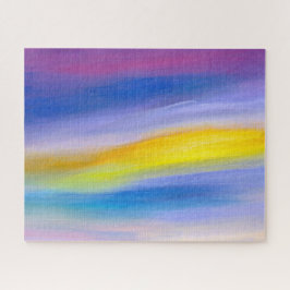 Quebra-cabeça Arte Abstrata Moderna Violeta e Raio Dourado Puzzl