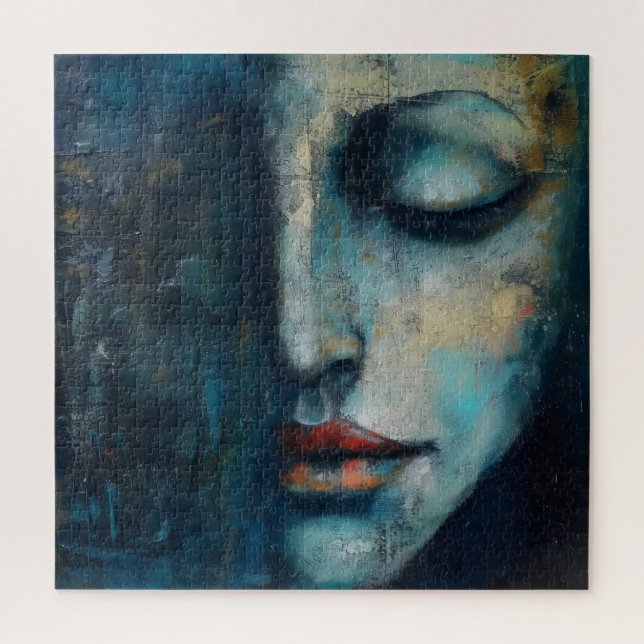 Quebra-cabeça Arte Abstrata Mulher Azul (Vertical)