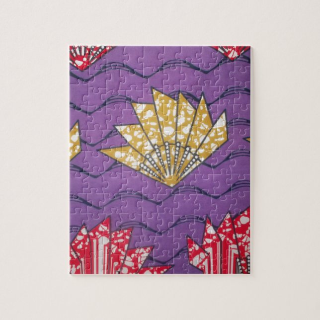 Quebra-cabeça Arte abstrato africana: Ondas de Paixão Roxas (Vertical)