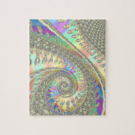 Quebra-cabeça Arte abstrato digital fractal espiral colorido bri