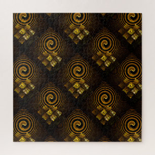Quebra-cabeça Arte abstrato elegante moderno boho dourado #502
