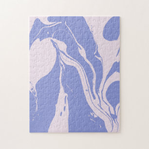 Quebra-cabeça Arte abstrato marmoreada em Lavanda e rosa esbranq