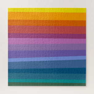 Quebra-cabeça Arte Abstrato Moderno Fofo Listras Arco-Íris Vibra