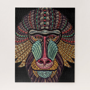 Quebra-cabeça Arte africana de mosaico animal de vidro retido