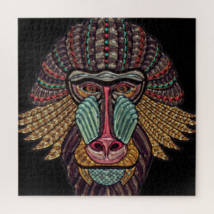 Quebra-cabeça Arte africana de mosaico animal de vidro retido