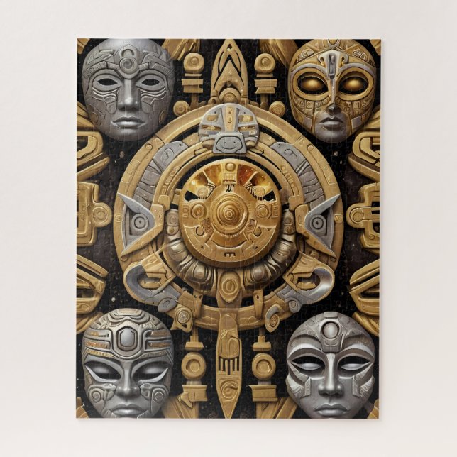 Quebra-cabeça Arte asteca rica e vibrante (Vertical)