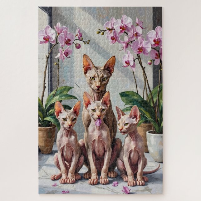 Quebra-cabeça Arte Botânica de Orquídea Sphynx (Vertical)