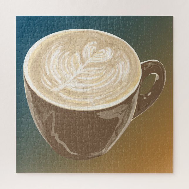 Quebra-cabeça arte cardíaca do café (Vertical)