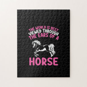 Quebra-cabeça Arte Cavalo O Mundo É Melhor Visto