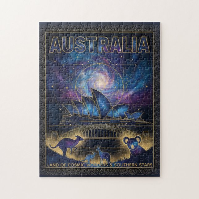 Quebra-cabeça Arte Celestial Austrália Sydney Cósmica (Vertical)