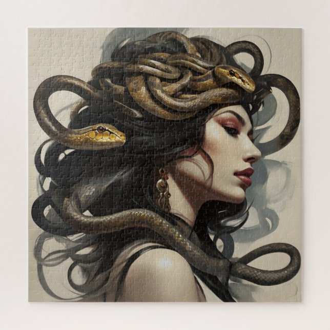 Quebra-cabeça arte cobra mulher (Vertical)