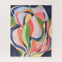 Arte Colorida Abstrata em Aquarela Jigsaw Puzzle