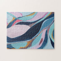 Arte Colorida de Aquarela Abstrata Jigsaw Puzzle