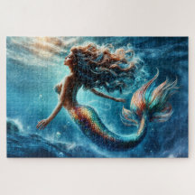 Arte colorida de cauda da sereia do oceano místico
