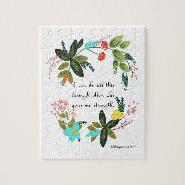 Quebra-cabeça Arte cristã das citações - 4:13 dos Philippians (Vertical)