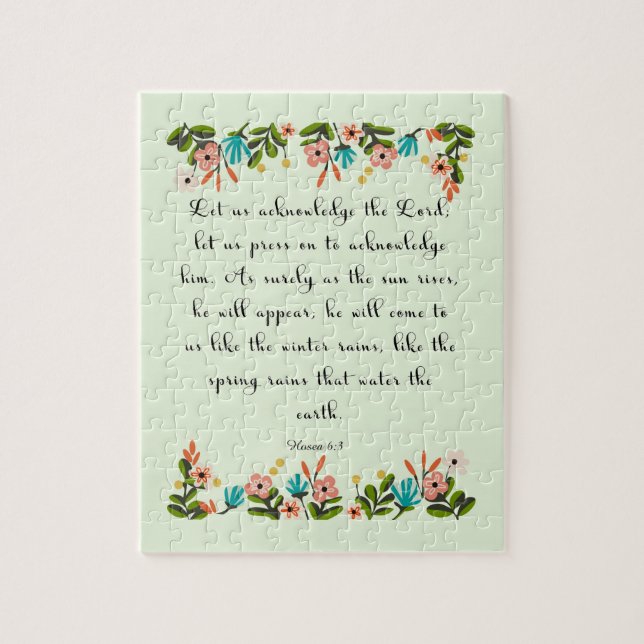 Quebra-cabeça Arte cristã das citações - 6:3 de Hosea (Vertical)