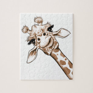 Quebra-cabeça Arte curiosa do girafa