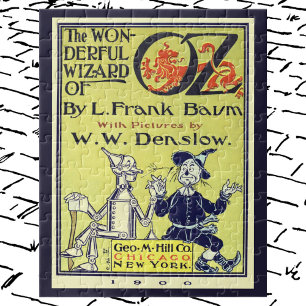 Quebra-cabeça Arte da capa de livro vintage do Mágico de Oz, Pág
