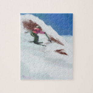 Quebra-cabeça Arte da montanha da neve do esqui