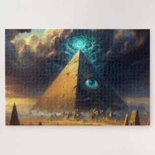 Quebra-cabeça Arte da Pirâmide Azul Mística