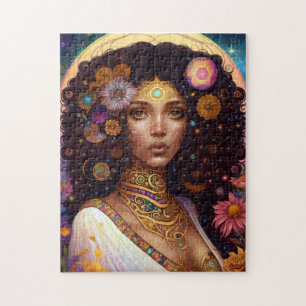 Quebra-cabeça Arte da Rainha Fantasia, Deusa Negra Africana