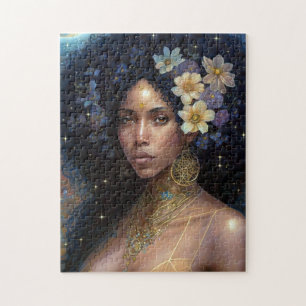Quebra-cabeça Arte da Rainha Fantasia, Deusa Negra Africana