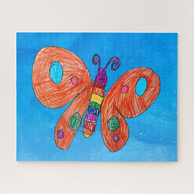 Quebra-cabeça Arte de Borboleta por Crianças (Horizontal)