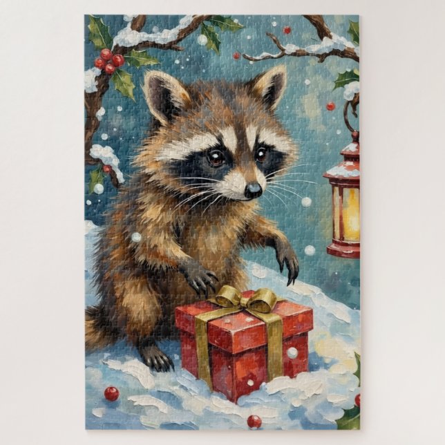 Quebra-cabeça Arte de Caixa de Presente de Natal Abrindo Guaxini (Vertical)