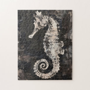 Quebra-cabeça Arte De Cavalo-De-Obra abstrato a Tinta Escura