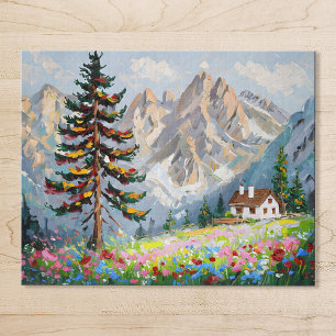 Quebra-cabeça Arte de Cefaleiro de Montanha de Pintura Vibrante