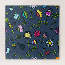 Arte de Design de Padrão Floral Caprichoso