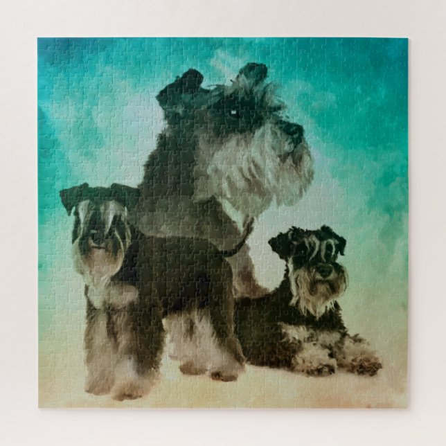 Quebra-cabeça Arte de Digitas da colagem dos Schnauzers (Vertical)